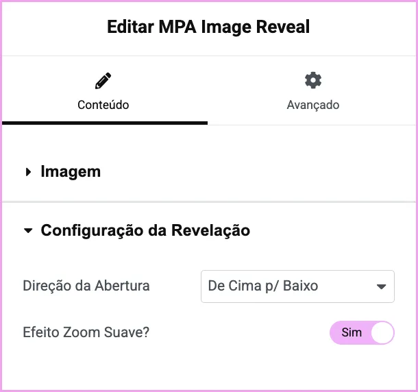 Image Reveal - Motion Pro Addons. Plugin de Animação Avançada para Elementor.